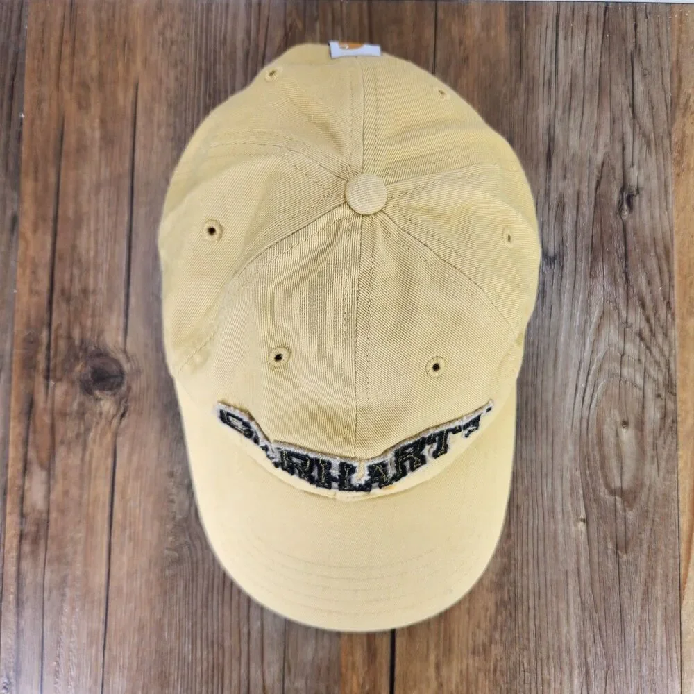 Carhartt 1889 Odessa Cap Yellow Strapback Embroidered Canvas Casual Work Hat